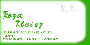 roza kleisz business card